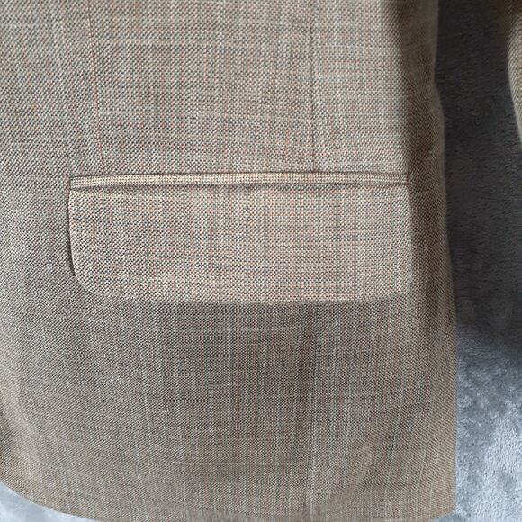 Harold Powell Blazer Mens 42R Beige Silk Linen Wool Sports Coat Jacket 3 Buttons - Picture 11 of 15